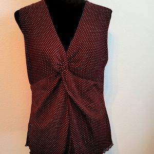 Willi Smith brown & white szXL nylon top